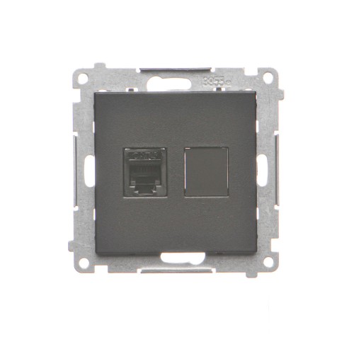 Gniazdo telefoniczne pojedyncze RJ12 Simon 55 TF1.01/149 Kontakt-Simon czarny mat