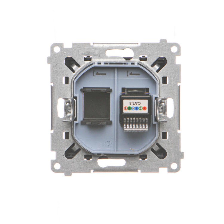 Gniazdo telefoniczne pojedyncze RJ12 Simon 55 TF1.01/149 Kontakt-Simon czarny mat