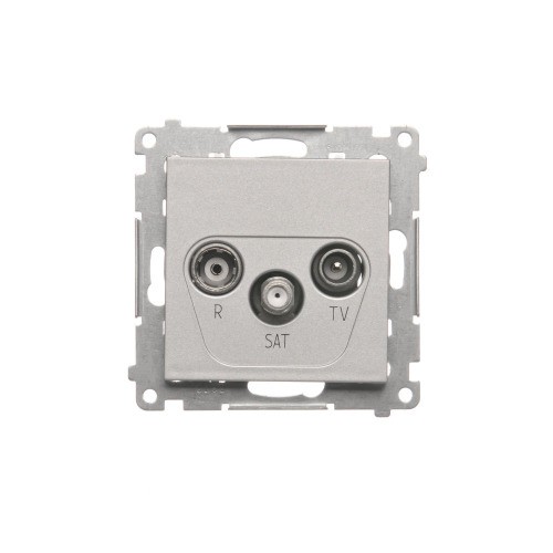 Gniazdo antenowe R-TV-SAT końcowe/zakończeniowe Simon 55 TASK.01/143 Kontakt-Simon aluminium mat