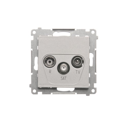 Gniazdo antenowe R-TV-SAT końcowe/zakończeniowe Simon 55 TASK.01/143 Kontakt-Simon aluminium mat