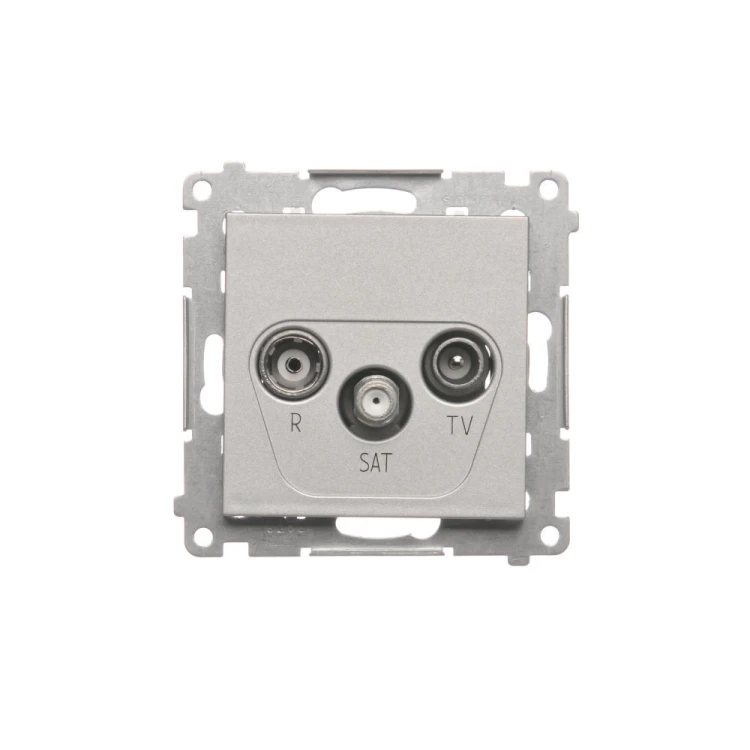 Gniazdo antenowe R-TV-SAT końcowe/zakończeniowe Simon 55 TASK.01/143 Kontakt-Simon aluminium mat