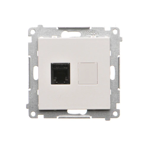 Gniazdo telefoniczne pojedyncze RJ12 Simon 55 TF1.01/114 Kontakt-Simon jasnoszary mat