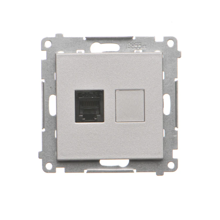 Gniazdo telefoniczne pojedyncze RJ12 Simon 55 TF1.01/143 Kontakt-Simon aluminium mat
