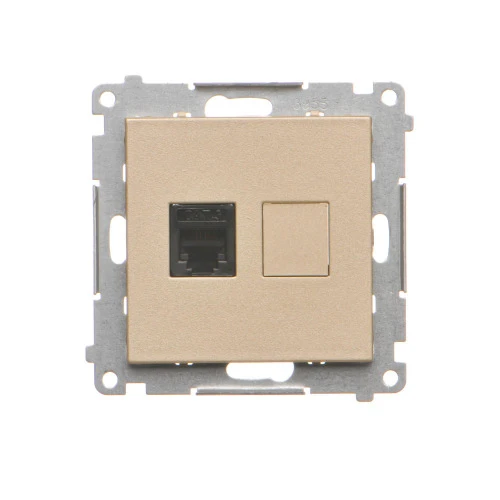 Gniazdo telefoniczne pojedyncze RJ12 Simon 55 TF1.01/144 Kontakt-Simon szampański mat