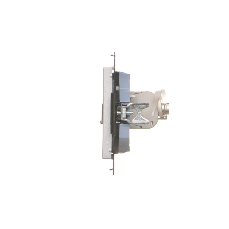 Gniazdo komputerowe pojedyncze ekranowane RJ45 kategoria 6, z przesłoną przeciwkurzową Simon 55 T61E.01/143 Kontakt-Simon aluminium mat
