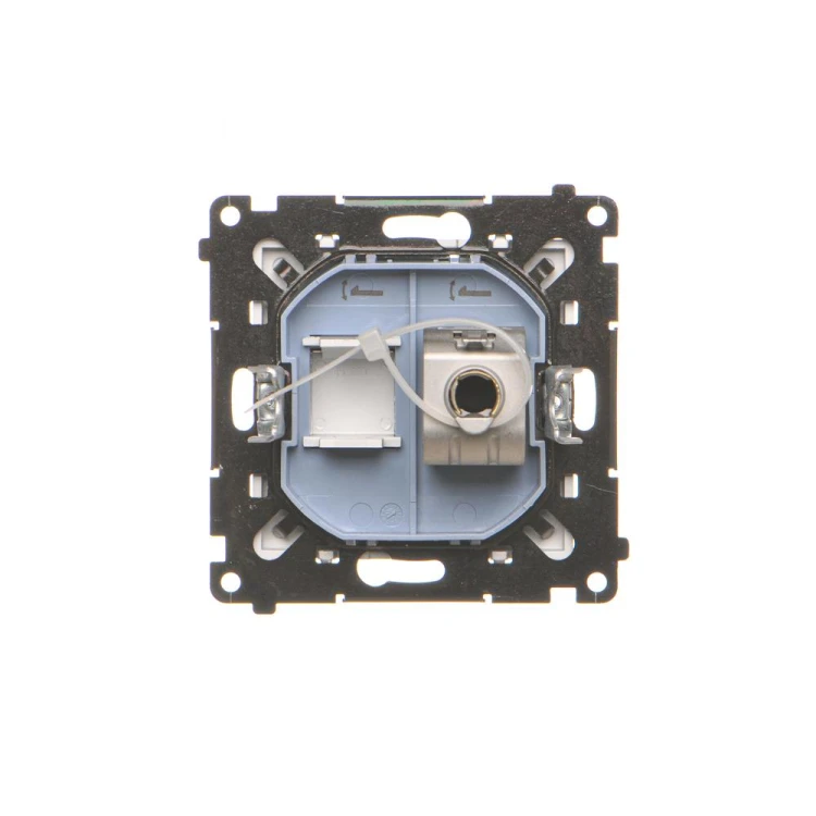 Gniazdo komputerowe pojedyncze ekranowane RJ45 kategoria 6, z przesłoną przeciwkurzową Simon 55 T61E.01/143 Kontakt-Simon aluminium mat