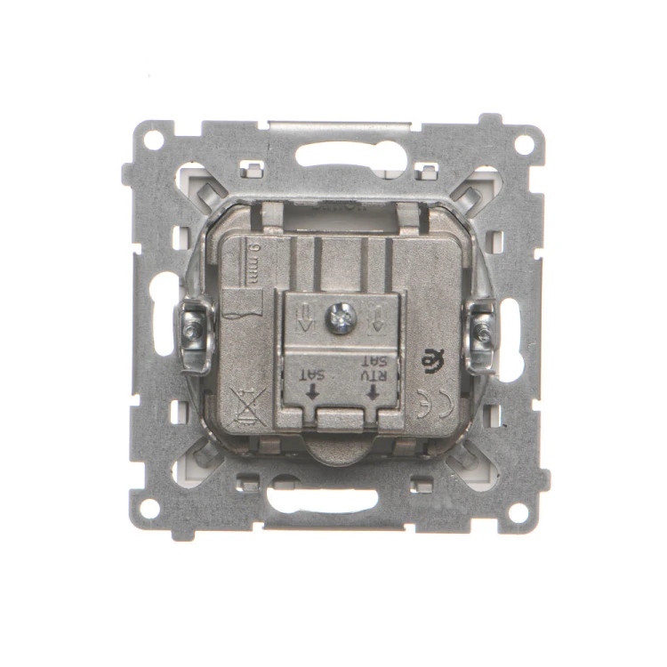 Gniazdo antenowe SAT-SAT-RTV satelitarne podwójne Simon 55 TASK2.01/143 Kontakt-Simon aluminium mat