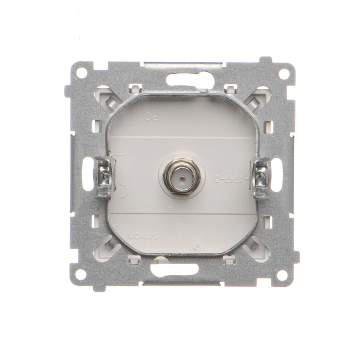 Gniazdo antenowe typu „F” pojedyncze Simon 55 TASF1.01/143 Kontakt-Simon aluminium mat