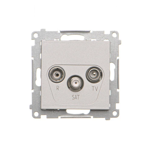 Gniazdo antenowe R-TV-SAT przelotowe Simon 55 TASP.01/143 Kontakt-Simon aluminium mat