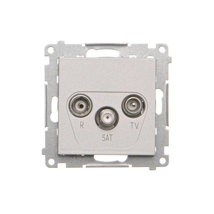 Gniazdo antenowe R-TV-SAT przelotowe Simon 55 TASP.01/143 Kontakt-Simon aluminium mat