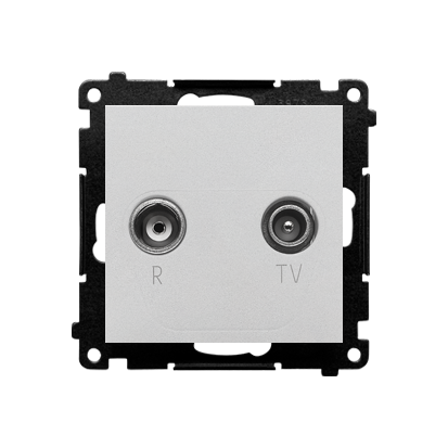 Gniazdo antenowe R-TV zakończeniowe do gniazd przelotowych Simon 55 TAZ.01/143 Kontakt-Simon aluminium mat