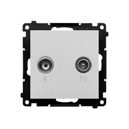 Gniazdo antenowe R-TV zakończeniowe do gniazd przelotowych Simon 55 TAZ.01/143 Kontakt-Simon aluminium mat
