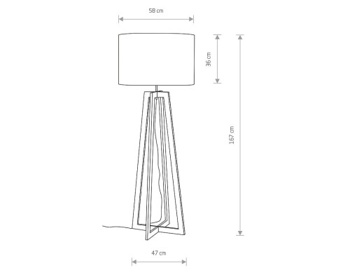 Lampa stojąca podłogowa Loft ACROS I PODŁOGOWA 6927 NOWODVORSKI Lighting E27 nowoczesna oświetleniowa Industrialna abażur tkanina biała drewno drewniana idealna do salonu sypialni Inspiracje Premium