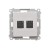 Gniazdo komputerowe podwójne RJ45 kategoria 6, z przesłoną przeciwkurzową Simon 55 T62.01/143 Kontakt-Simon aluminium mat