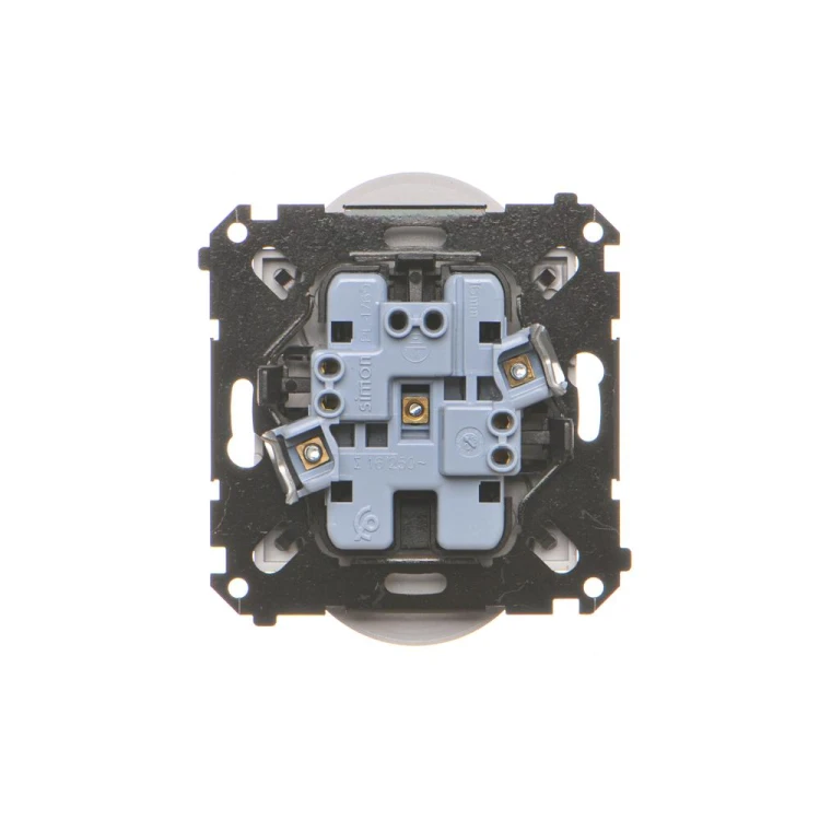 Gniazdo wtyczkowe podwójne z uziemieniem z przesłonami torów prądowych Simon 55 TGZ2MCZ.01/143 Kontakt-Simon aluminium mat