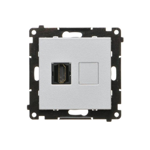 Gniazdo HDMI pojedyncze Simon 55 TGHDMI.01/143 Kontakt-Simon aluminium mat
