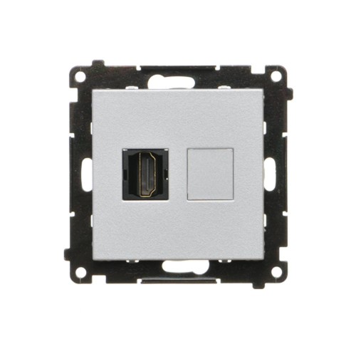 Gniazdo HDMI pojedyncze Simon 55 TGHDMI.01/143 Kontakt-Simon aluminium mat