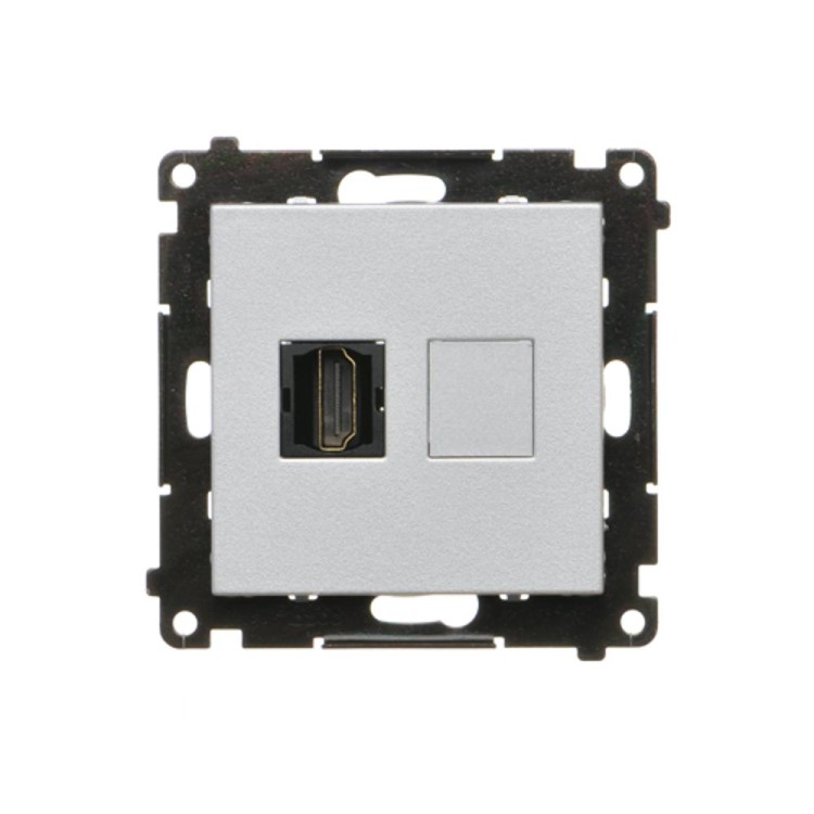Gniazdo HDMI pojedyncze Simon 55 TGHDMI.01/143 Kontakt-Simon aluminium mat