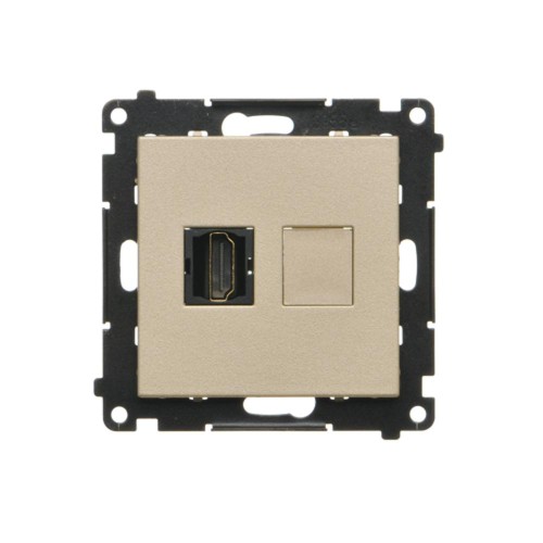 Gniazdo HDMI pojedyncze Simon 55 TGHDMI.01/144 Kontakt-Simon szampański mat