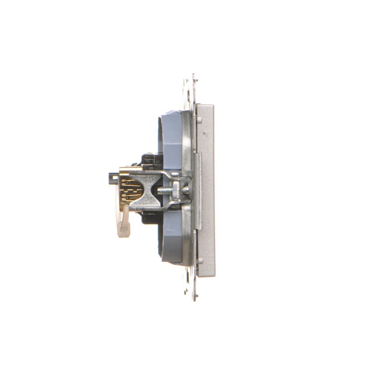 Gniazdo HDMI + komputerowe RJ45 kat.6. Simon 55 TGHRJ45.01/143 Kontakt-Simon aluminium mat