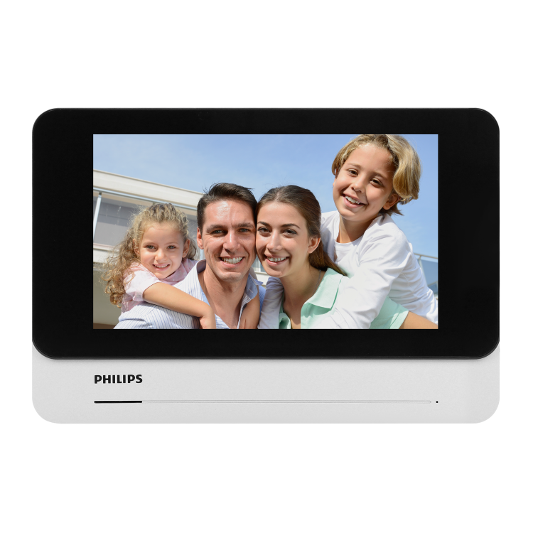 Monitor Philips WelcomeEye AddConnect 2 531138 Philips do rozbudowy do wersji 2-rodzinnej zestawów z serii Connect 2 7" ekran SMART wideodomofon LCD dzwonek z WiFi bezsłuchawkowy OSD sterowanie furtką bramą Inteligentny telefonem głosem Google Home Alexa