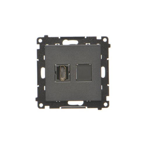Gniazdo HDMI pojedyncze Simon 55 TGHDMI.01/149 Kontakt-Simon czarny mat
