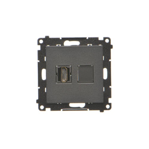 Gniazdo HDMI pojedyncze Simon 55 TGHDMI.01/149 Kontakt-Simon czarny mat