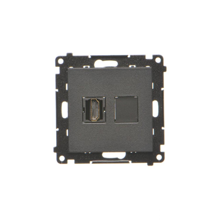 Gniazdo HDMI pojedyncze Simon 55 TGHDMI.01/149 Kontakt-Simon czarny mat