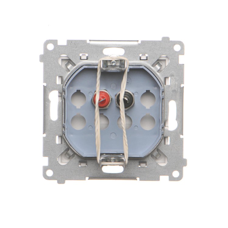 Gniazdo głośnikowe 1-krotne z polem opisowym Simon 55 TGL1.01/143 Kontakt-Simon aluminium mat