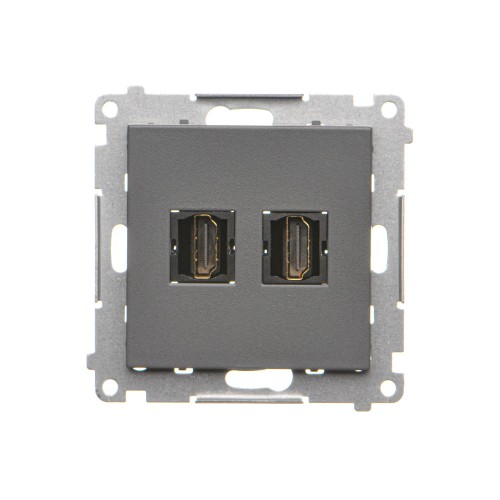 Gniazdo HDMI podwójne Simon 55 TGHDMI2.01/116 Kontakt-Simon grafitowy mat