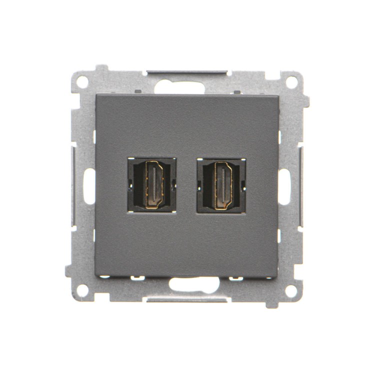 Gniazdo HDMI podwójne Simon 55 TGHDMI2.01/116 Kontakt-Simon grafitowy mat