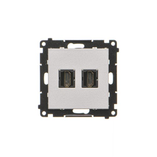 Gniazdo HDMI podwójne Simon 55 TGHDMI2.01/143 Kontakt-Simon aluminium mat