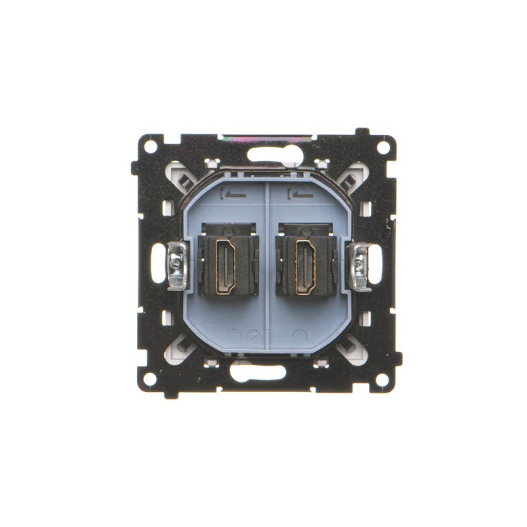 Gniazdo HDMI podwójne Simon 55 TGHDMI2.01/143 Kontakt-Simon aluminium mat