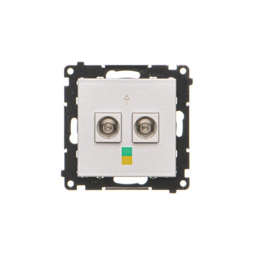 Gniazdo ekwipotencjalne podwójne Simon 55 TGEK2.01/143 Kontakt-Simon aluminium mat