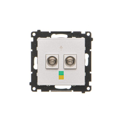 Gniazdo ekwipotencjalne podwójne Simon 55 TGEK2.01/143 Kontakt-Simon aluminium mat