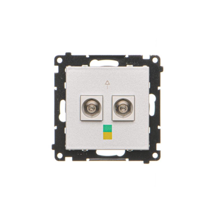Gniazdo ekwipotencjalne podwójne Simon 55 TGEK2.01/143 Kontakt-Simon aluminium mat