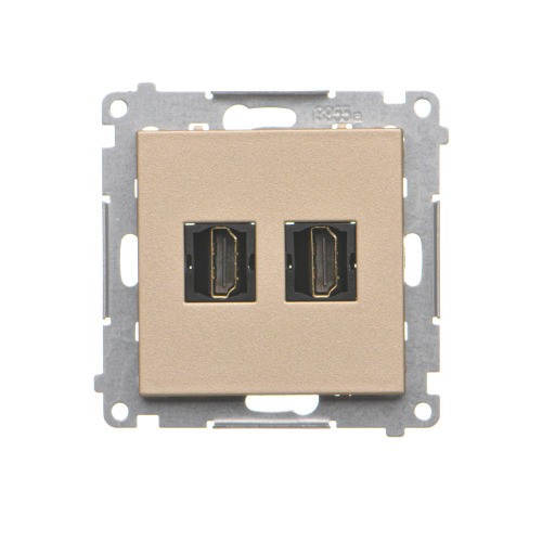 Gniazdo HDMI podwójne Simon 55 TGHDMI2.01/144 Kontakt-Simon szampański mat