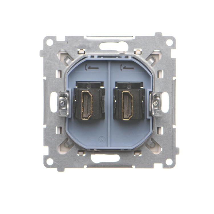 Gniazdo HDMI podwójne Simon 55 TGHDMI2.01/144 Kontakt-Simon szampański mat