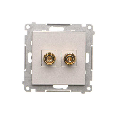 Gniazdo głośnikowe pojedyncze Simon 55 TGL.01/143 Kontakt-Simon aluminium mat