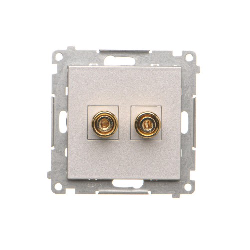 Gniazdo głośnikowe pojedyncze Simon 55 TGL.01/143 Kontakt-Simon aluminium mat