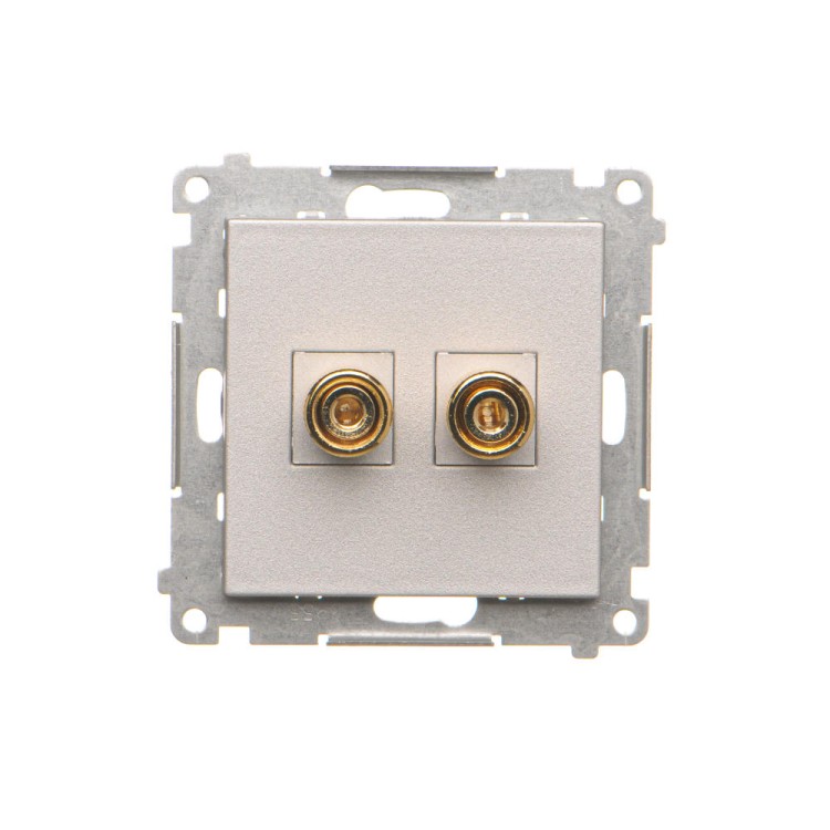 Gniazdo głośnikowe pojedyncze Simon 55 TGL.01/143 Kontakt-Simon aluminium mat