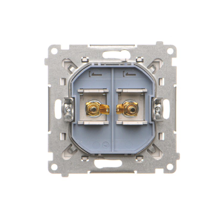 Gniazdo głośnikowe pojedyncze Simon 55 TGL.01/143 Kontakt-Simon aluminium mat