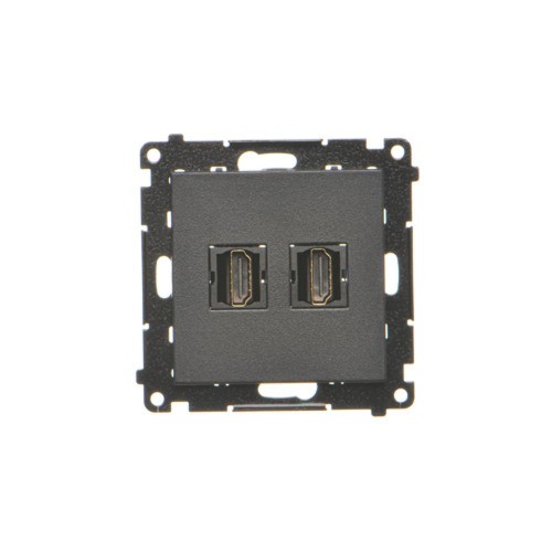 Gniazdo HDMI podwójne Simon 55 TGHDMI2.01/149 Kontakt-Simon czarny mat