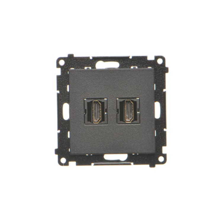 Gniazdo HDMI podwójne Simon 55 TGHDMI2.01/149 Kontakt-Simon czarny mat