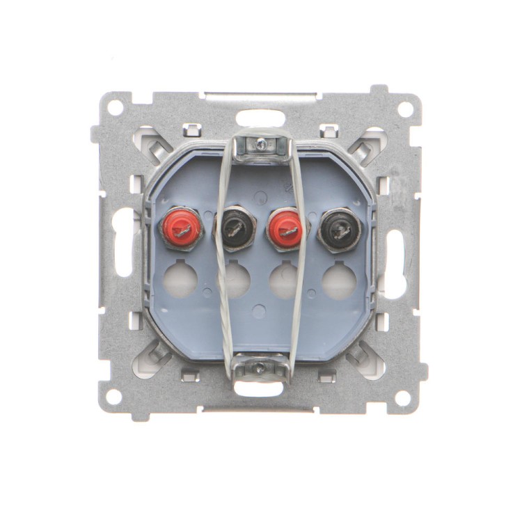 Gniazdo głośnikowe 2-krotne z polem opisowym Simon 55 TGL2.01/143 Kontakt-Simon aluminium mat