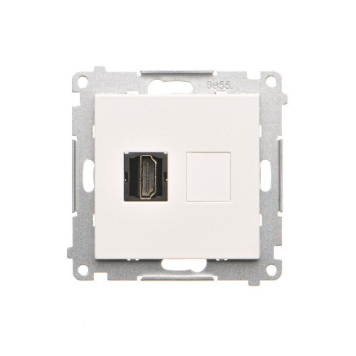 Gniazdo HDMI pojedyncze Simon 55 TGHDMI.01/111 Kontakt-Simon biały mat