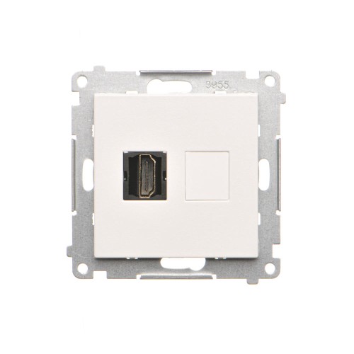 Gniazdo HDMI pojedyncze Simon 55 TGHDMI.01/111 Kontakt-Simon biały mat