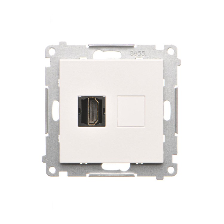 Gniazdo HDMI pojedyncze Simon 55 TGHDMI.01/111 Kontakt-Simon biały mat