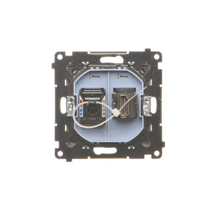 Gniazdo HDMI + komputerowe RJ45 kat.6. Simon 55 TGHRJ45.01/116 Kontakt-Simon grafitowy mat