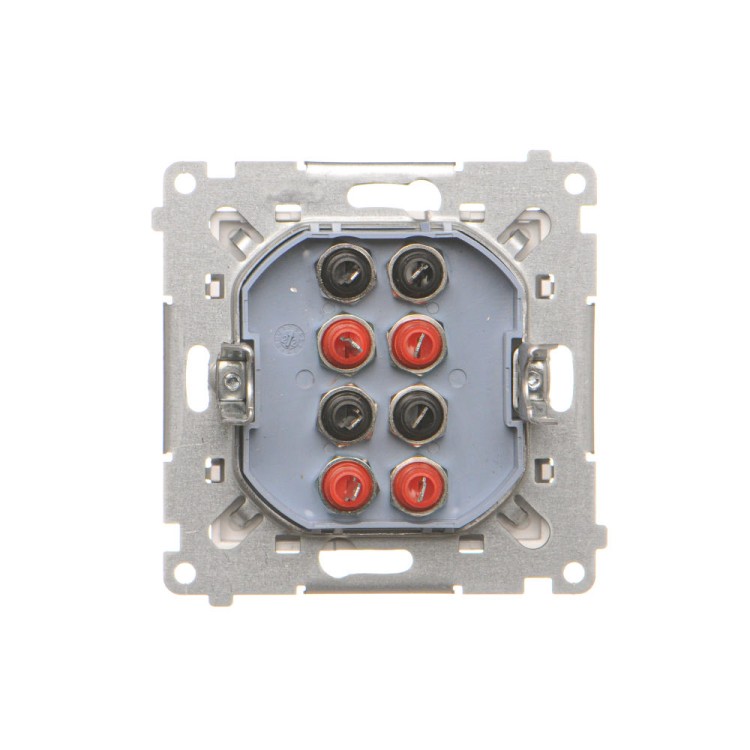 Gniazdo głośnikowe 4-krotne z polem opisowym Simon 55 TGL4.01/143 Kontakt-Simon aluminium mat